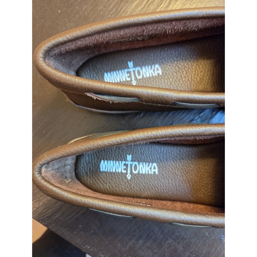Minnetonka Women's Moosehide Classic Moccasins 492 Chocolate Brown US 11 $105 - Picture 10 of 11